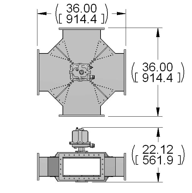 Waveguide WR 1500 4-Port Motorized Switch - Dielectric